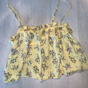 Yellow floral tank top